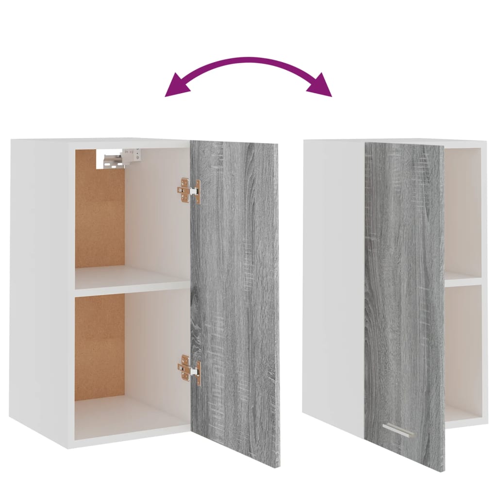 Lyon Wall Mounted Cabinet Grey Sonoma 29.5 x 31 x 60 cm Engineered Wood