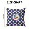 Cherry Tile square Jacquard Pillow Cover for Sofa Office Waist Cushion Cover Home Decorative Pillowcase