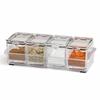 Clear Kitchen Spice Jar Set with Lids - 4-in-1 Multi-Piece Storage for Salt, Sugar, and MSG.