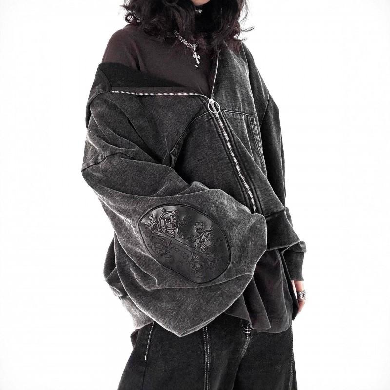Oversized Distressed Hoodie Men Women Streetwear Style With 3D Printed Graphic Loose Fit Heavyweight Cotton Blend