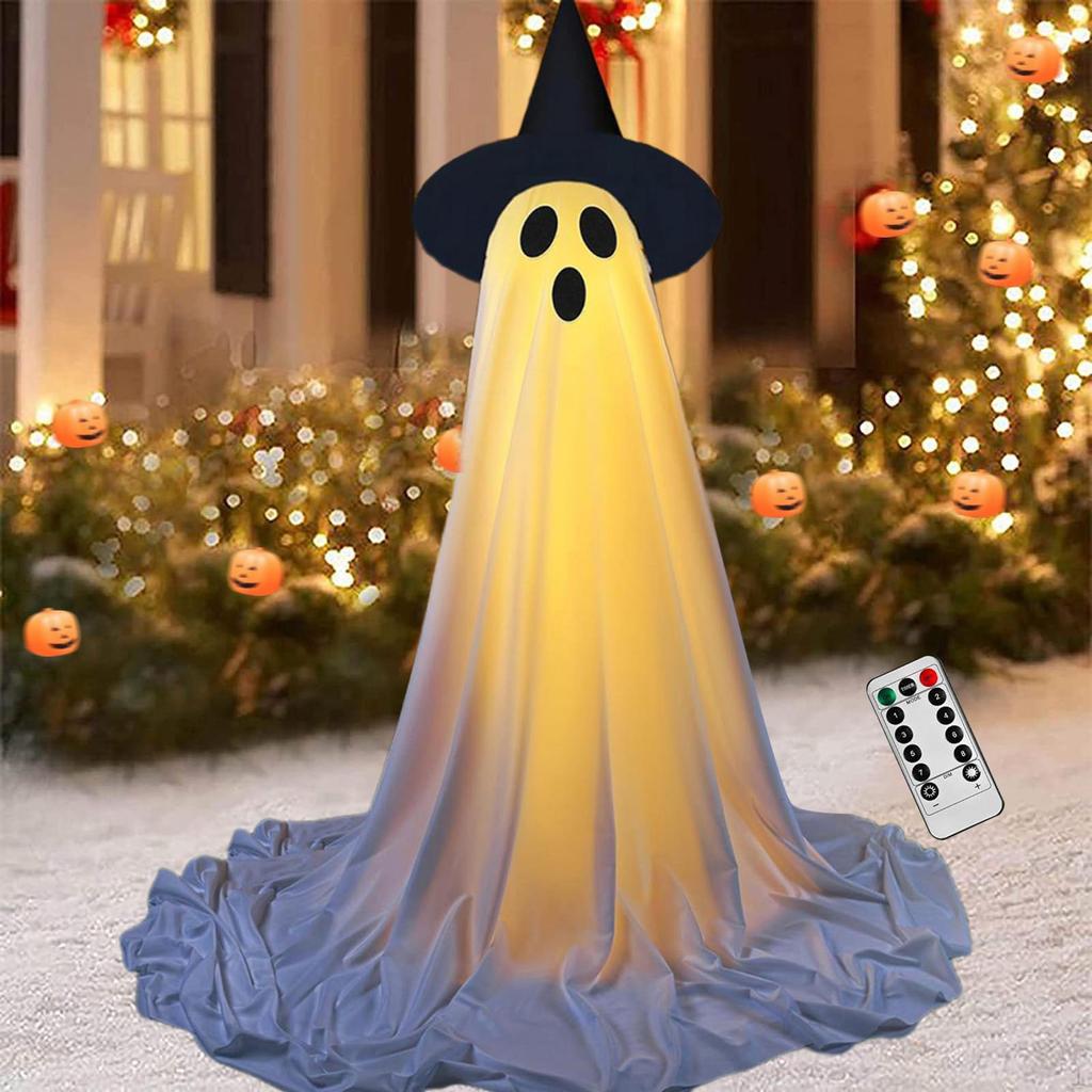Illuminated Ghostly Figure Halloween Decoration for Outdoor Parties