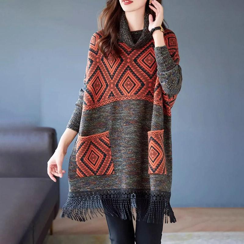 

Светр для жінок Осінь Зима Потовщений Пуловер Теплий В язаний Смугастий Високий Комір Базовий Шар Еластичний Довгий Рукав Оверсайз Джемпер Топи XXXXL