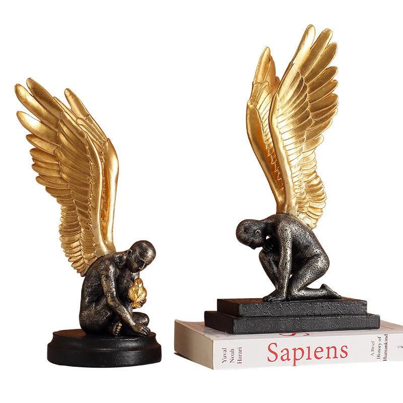 Art Transparent Wings Figures Living Room Study Home Use Decoration Resin Fine Craft Angel Ornaments Durable Durable
