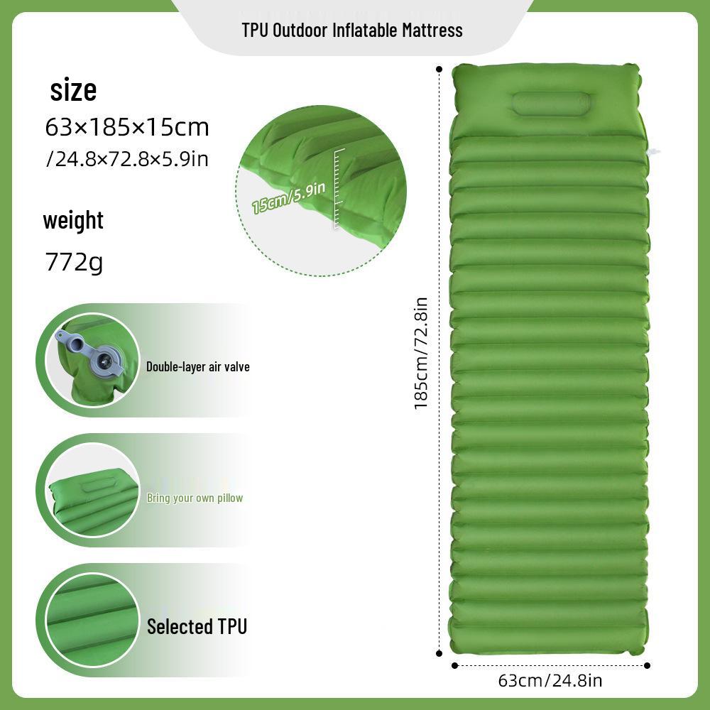 Portable Wide Inflatable Camping Mattress and Cushion