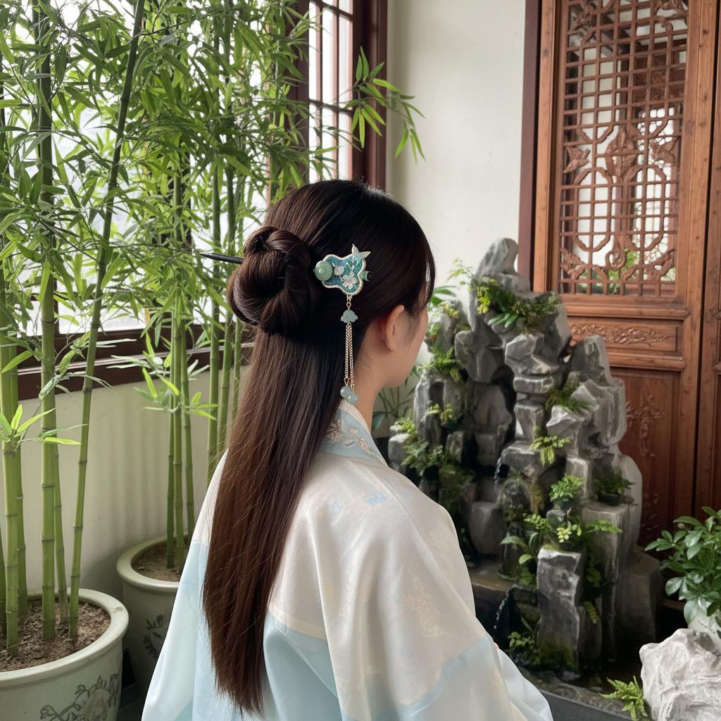 Černá ebenová tyčinka do vlasů Tradiční čínský styl Ručně vyřezávaná dřevěná spona do vlasů s třásní pro ženy Hanfu Svatba Festival