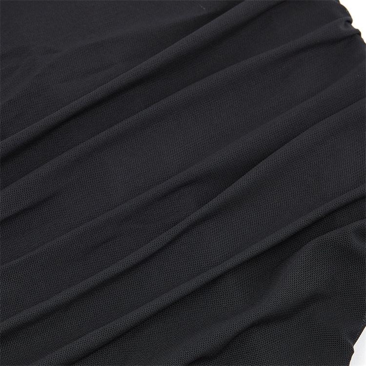 Black Mesh Breathable Elastic Tube Top - Sexy Chest Support