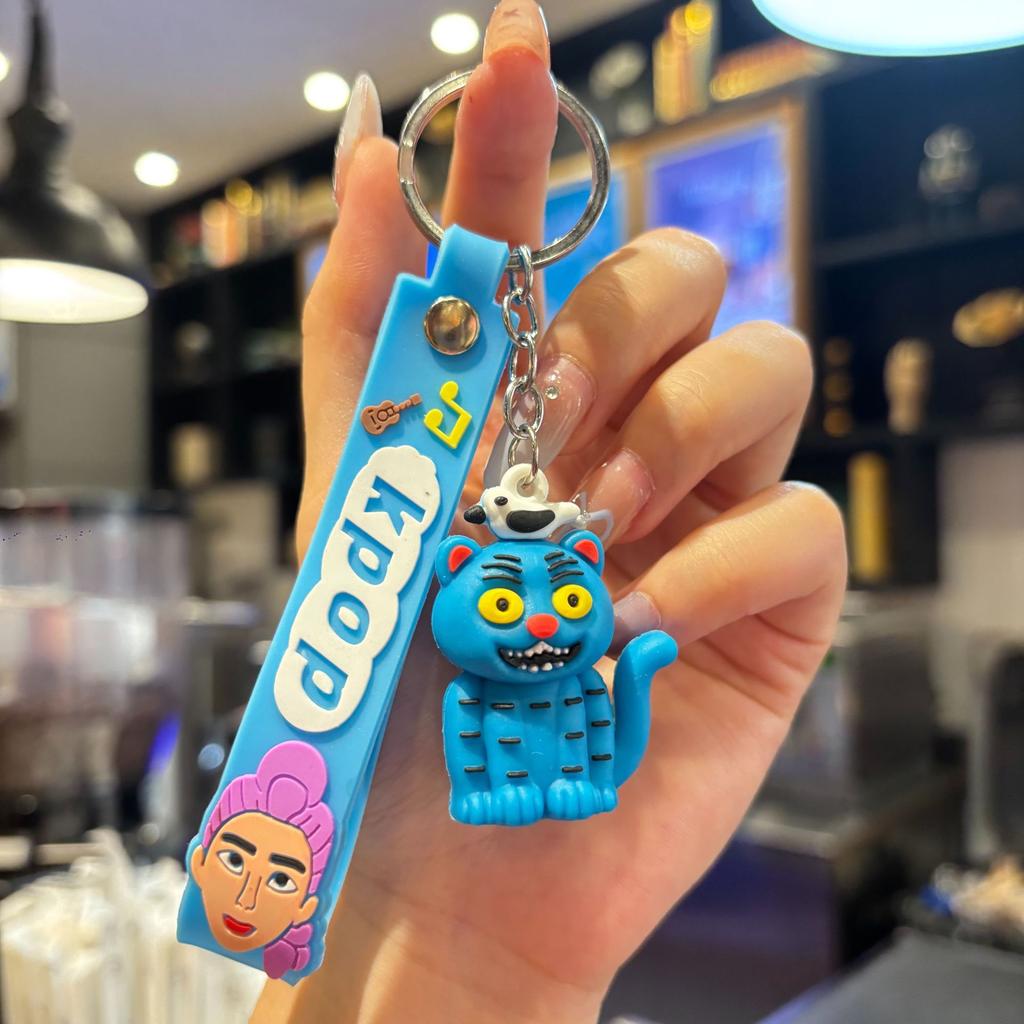 Kpop Demon Hunter Cartoon Keychain Bag Hanging Pendant Backpack Earphone Case Decoration Accessories Car Keyring Birthday Gifts