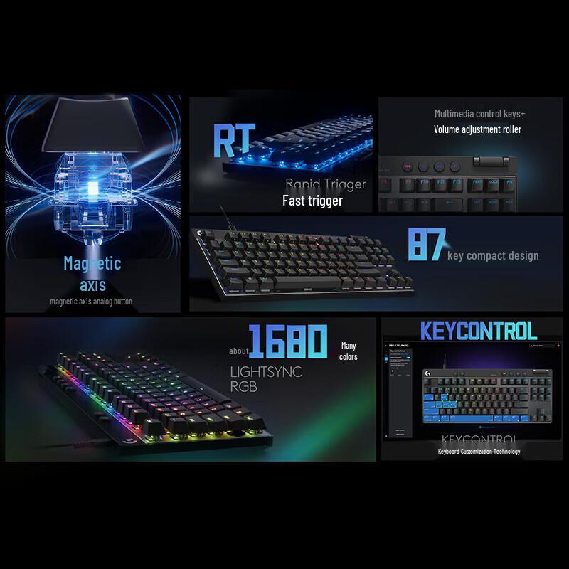 Logitech PRO X TKL RAPID Wired Magnetic Switch Gaming Keyboard