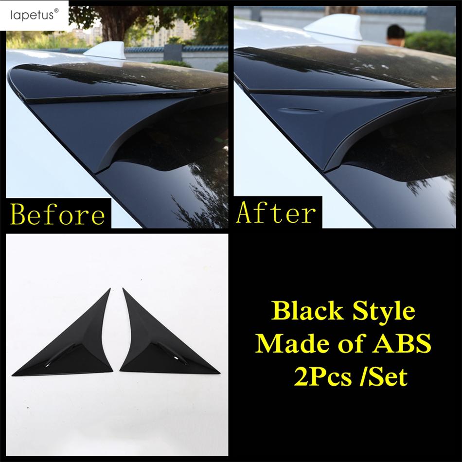 For Toyota Venza / Harrier - 2024 ABS Chrome Carbon Fiber Black Car Rear Tail Window Sequ Panel Spoiler Decor Cover Trim