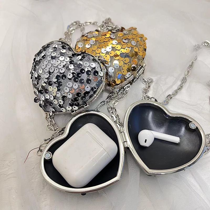 Pailletten Schulterketten Taschen Mini Umhängetasche Vielseitige Schulter Umhänge Mini Lippenstifttasche für Frauen