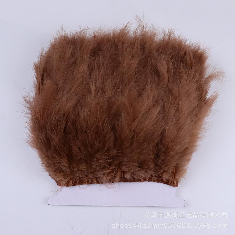 10-15Cm Pointed Tail Flannel Edge Wedding Home Arrangement Turkey Feather Cloth Belt Diy Dress Skirt Accessories