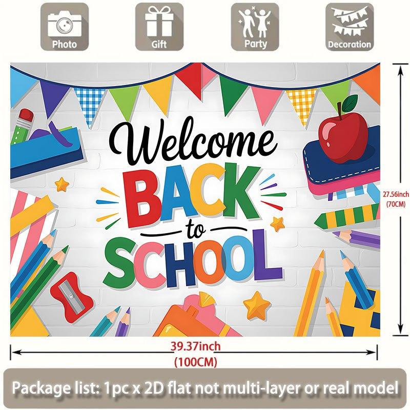 2D plane, 1 2D plane banner, Welcome Back to School background, polyester banner, 2D plane