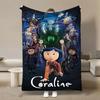 Anime Movie Coraline Card HD Cartoon Plush Blanket for Bed Sofa Soft Flannel Throw Fluffy Children Picnic Blankets Kids Gift
