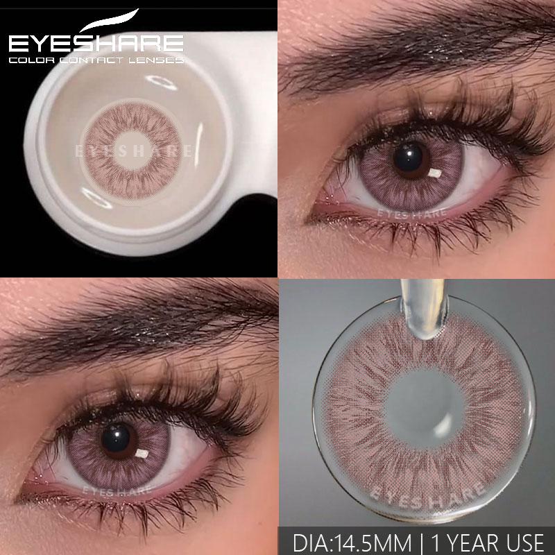 Eyeshare 1pair Blue Color Contact Lenses for Eyes Blue Colorcon Lenses Cosmetics Green Colored Lenses Cosmetic Eye Lens Yearly Use