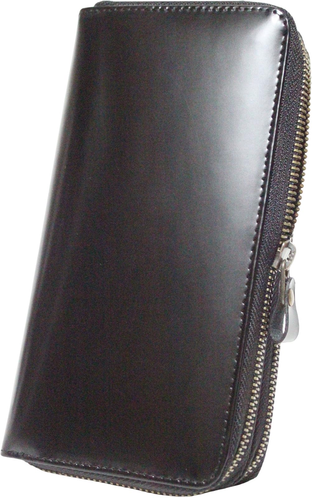 

Black Long Wallet Cordovan YKK Double Zipper Wallet Horse Leather Horse Leather Genuine Leather Genuine Leather Round Zip Round Zipper Double Zip Long
