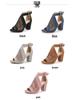 Peep-Toe Chunky Heel Sandals: 2025 Summer Plus-Size Collection for Women – European & American Style, Hollow Design