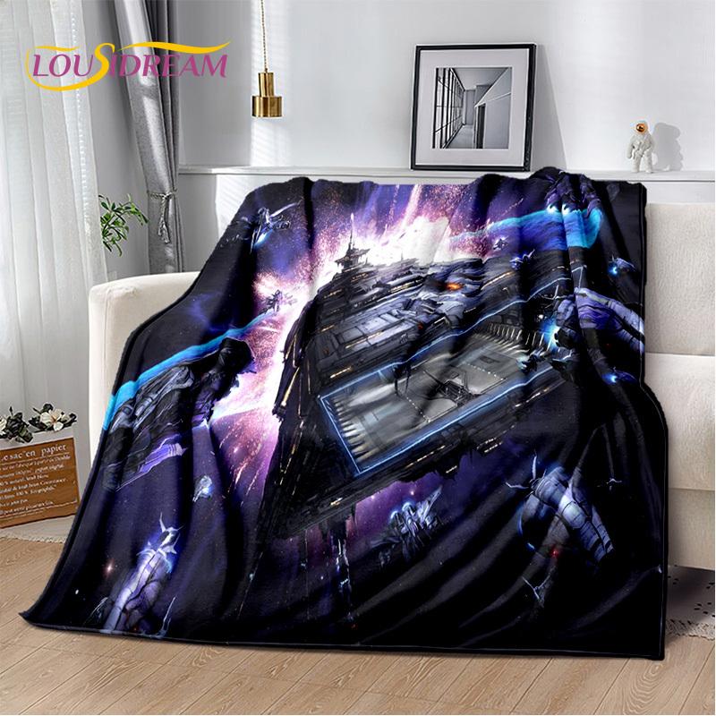 Spaceship  Spacecraft Universe UFO Blanket,Flannel Soft Throw Blanket for Home Bedroom Bed Sofa Picnic Office Hiking Kids Cover