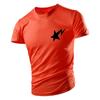 Four Seasons Adult Men'S Crew-Neck T-Shirt Top Creative Five-Pointed Star Pattern Print Loose Multi-Color Trend Short Sleeve