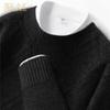 Men's Wool-Cashmere Blend Diamond Pattern Crew Neck Knit Sweater