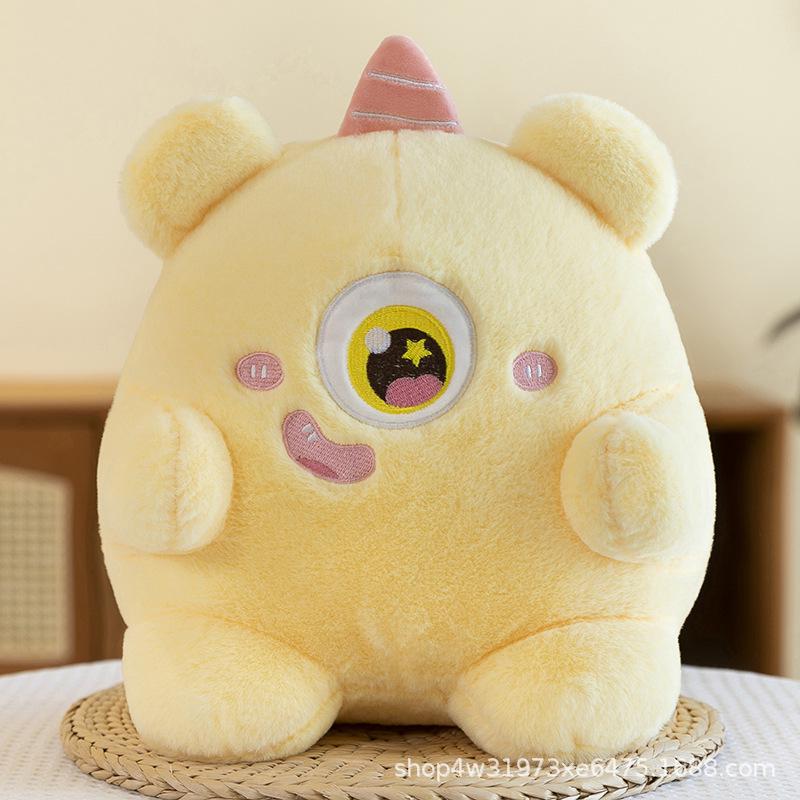 

Мультяшная плюшевая кукла-подушка в виде монстра с сахарным сердцем - Милая игрушка-поддержка спины для дня рождения девочки 23 cm жёлтый