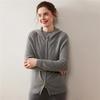 Felpa con cappuccio da donna in maglia di cashmere con zip - Morbida, delicata sulla pelle, spessa, cardigan tinta unita per Autunno/Inverno