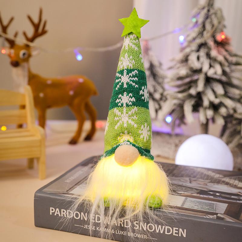 1 Stück Frohe Weihnachten Leuchtender Wichtelpuppe Plüsch Elf Weihnachtsmann Schneemann Rentier Weihnachten Gesichtsloser Wichtel LED-Licht Partyzubehör Heimdekoration