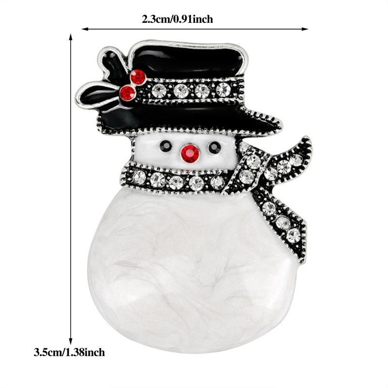 Fashionable Brooches Cute Cartoon Christmas Snowman Brooch Versatile Christmas Gift Chest Flower Christmas New Year Brooch Pins