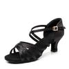 Women's Silk Soft Sole Latin Dance Shoes - Medium-High Heel, Lightweight, and Professional for Adults & Big Kids.