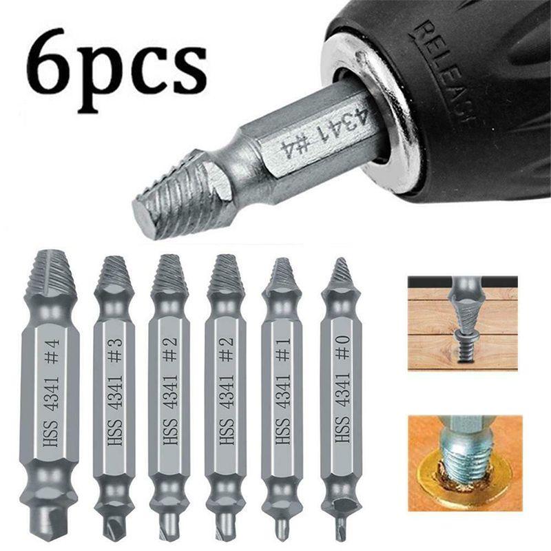 High Strength 6-piece Screw Extractor Remover Set For Effortless Damaged Screw Extraction