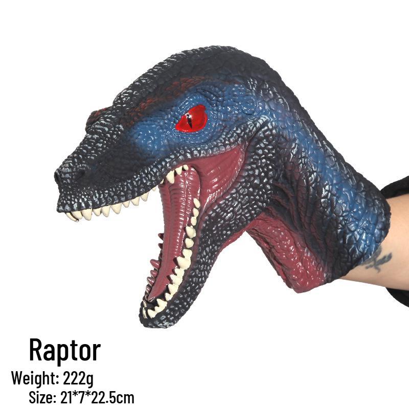 Children's Soft Rubber Dinosaur Hand Puppet - Triceratops & T-Rex Interactive Toy