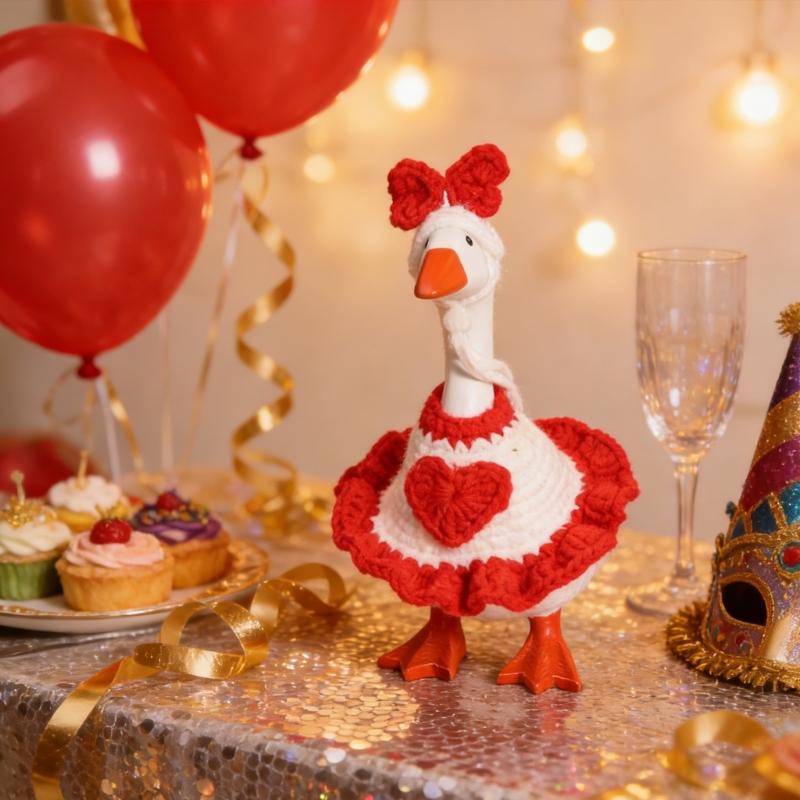 User Friendly Polyester Mini Geese Holiday Ornament for Festival Decoration Long Time Easy Party Fun Family Bondings