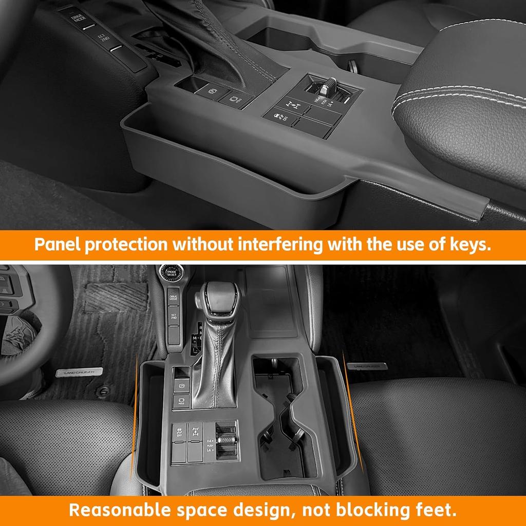 Black Center Console Cover Compatible With 2024 2025 Toyota Land Cruiser First Edition 250/Prado/LC250 Seat Gap Storage Box Center Console Organizer