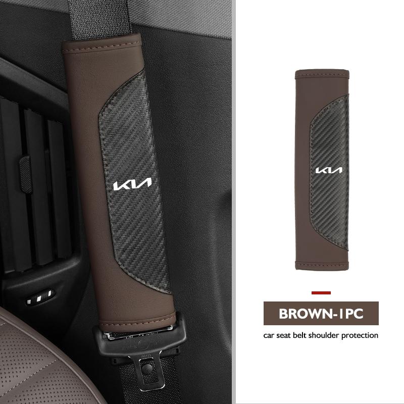 AQH1 For KIA Car Emblem Seat Belt Cushion Safety Belt Shoulder Protector Pad Accessories Cerato Soul Venga Forte Spectra Sedona Niro