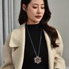 Autumn And Winter Long Necklace Women'S Fashion Versatile One Two-Wear Flower Crystal Sweater Chain Clothes Accessories