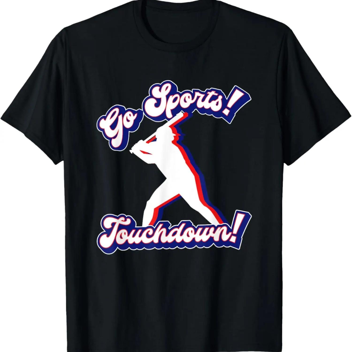 

Touchdown Vintage Retro Baseball Player T-Shirt XXXXXL чорний