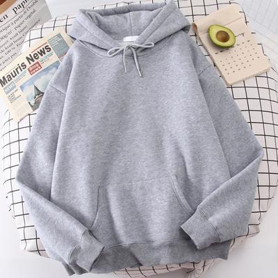 Herbst Casual Damen Solid Hoodie Bequeme Strecth Sweatshirts Lose Tasche Warme Kleidung Fashion Street Damen Pullover