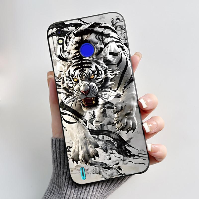 

Case For Tecno Spark 4 Lite/Pop 3 Plus Bumper Soft Silicone Jelly Black Case Ins Style Popular Flower Painted Shockproof Cover Tecno Spark 4 Lite