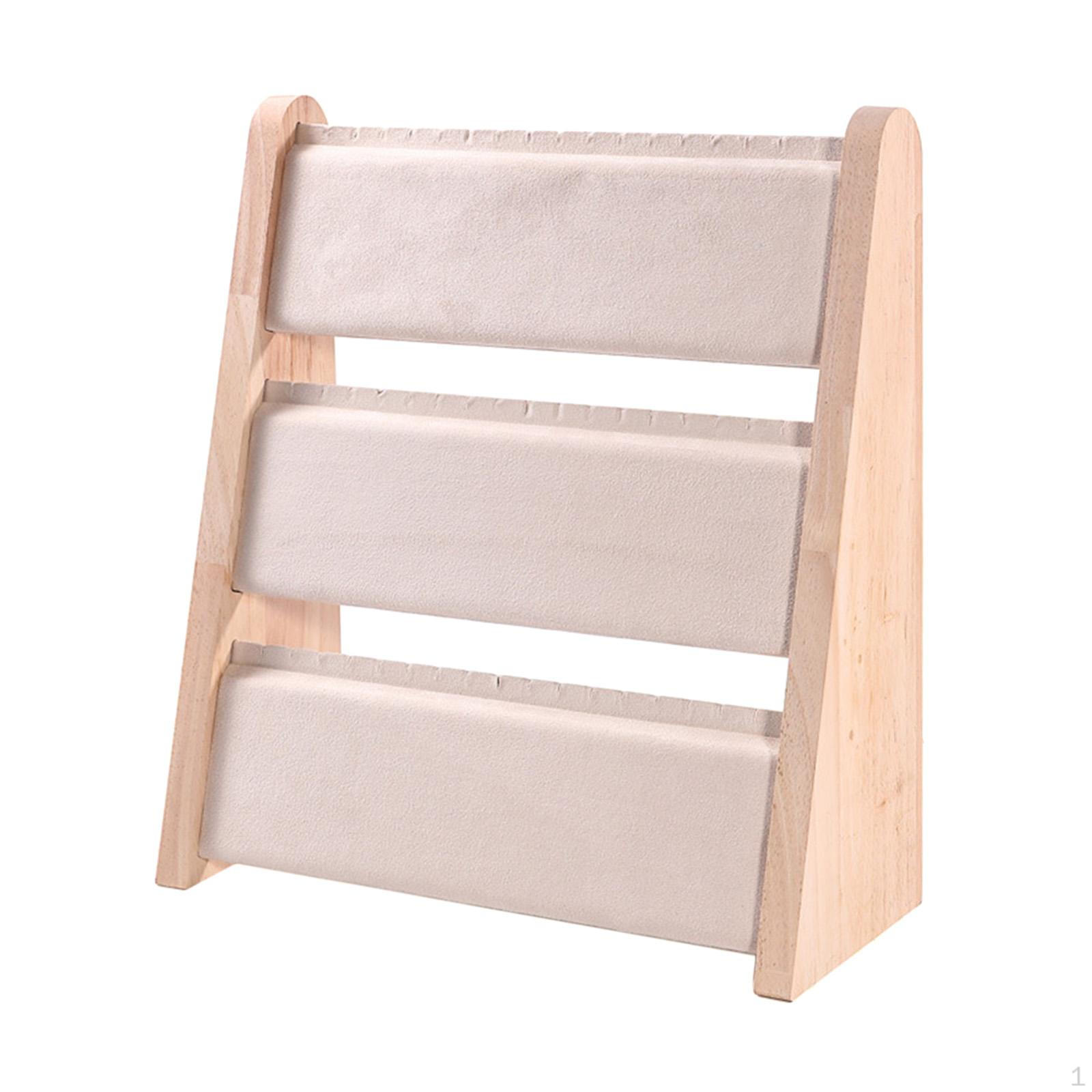 

Держатель для ожерелья, вешалка для хранения браслетов, стойка из цельного дерева для прилавка бежевый