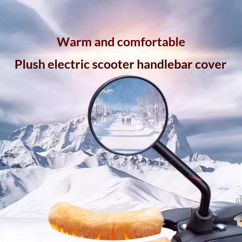 Simulated Plush Winter Motorbike Handle Grip Glove Warm Windproof Universal Cover for Scooter E-bike Daily Riding Use