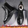 Men's British Style High-Top Zipper Martin Boots with Thick Soles
