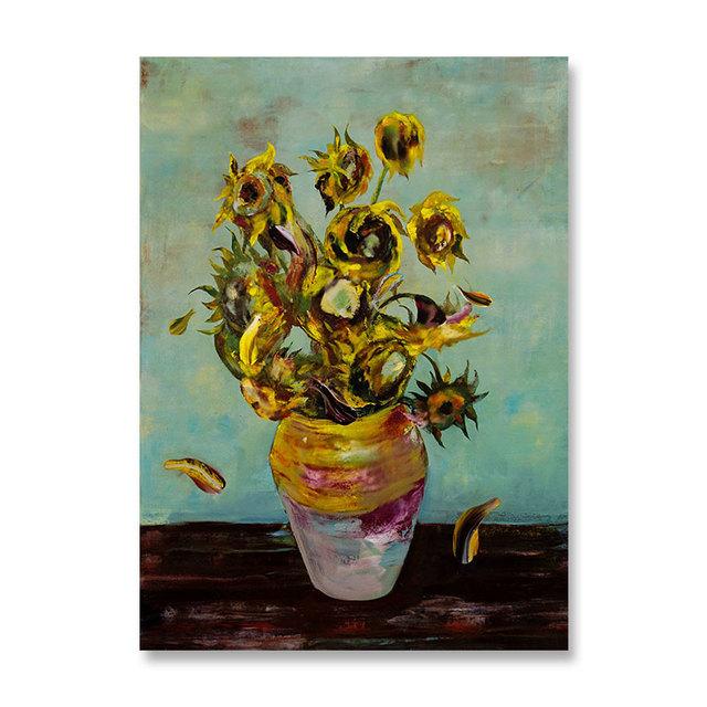 Abstract Canvas Painting Flower Oil Painting Wall Art Pictures Sunflower Posters for Living Room Cuadros Home Decor Unframed