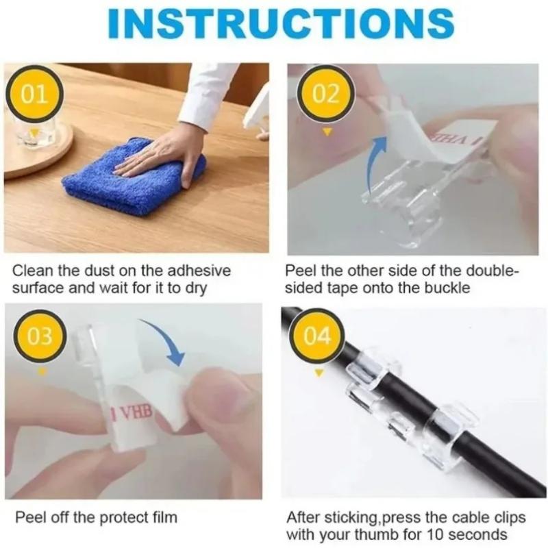 No-punch Cable Manager, Wall Sticker, Traceless Wire Storage, Fixed Self-adhesive Wire Clip, Network Cable Routing Artifact