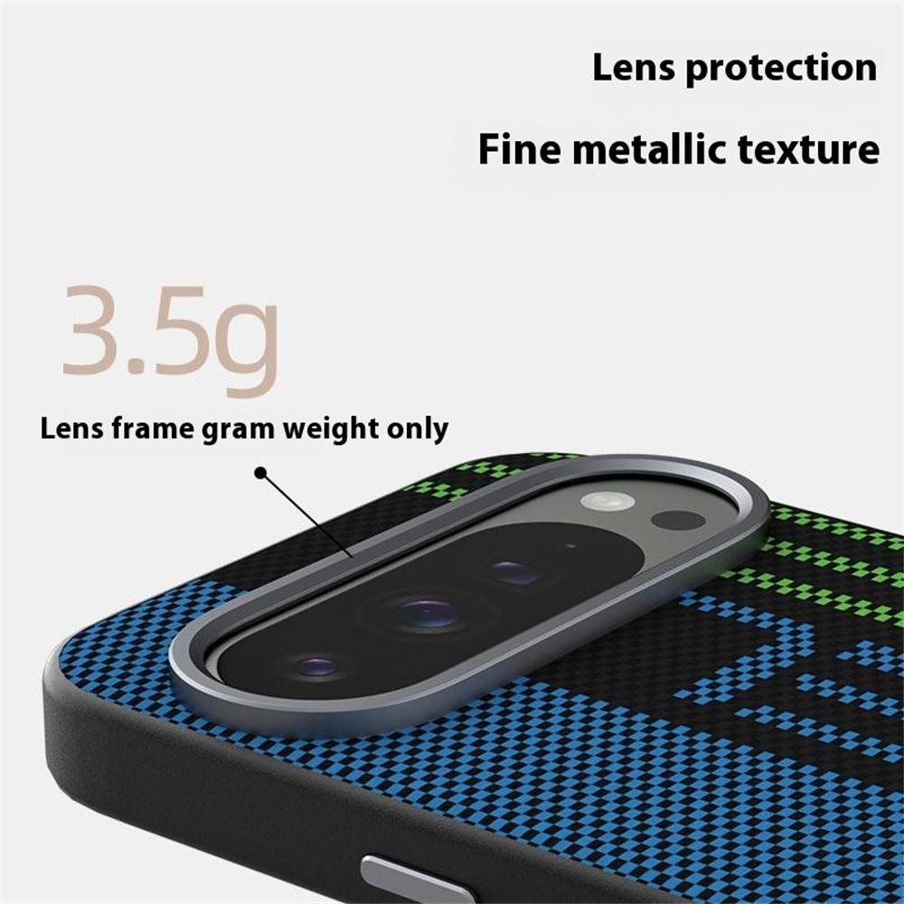 ABEEL For Google Pixel 10 Pro XL/9 Pro XL Case Compatible with MagSafe Printed PC TPU Aluminum Alloy Leather Phone Cover