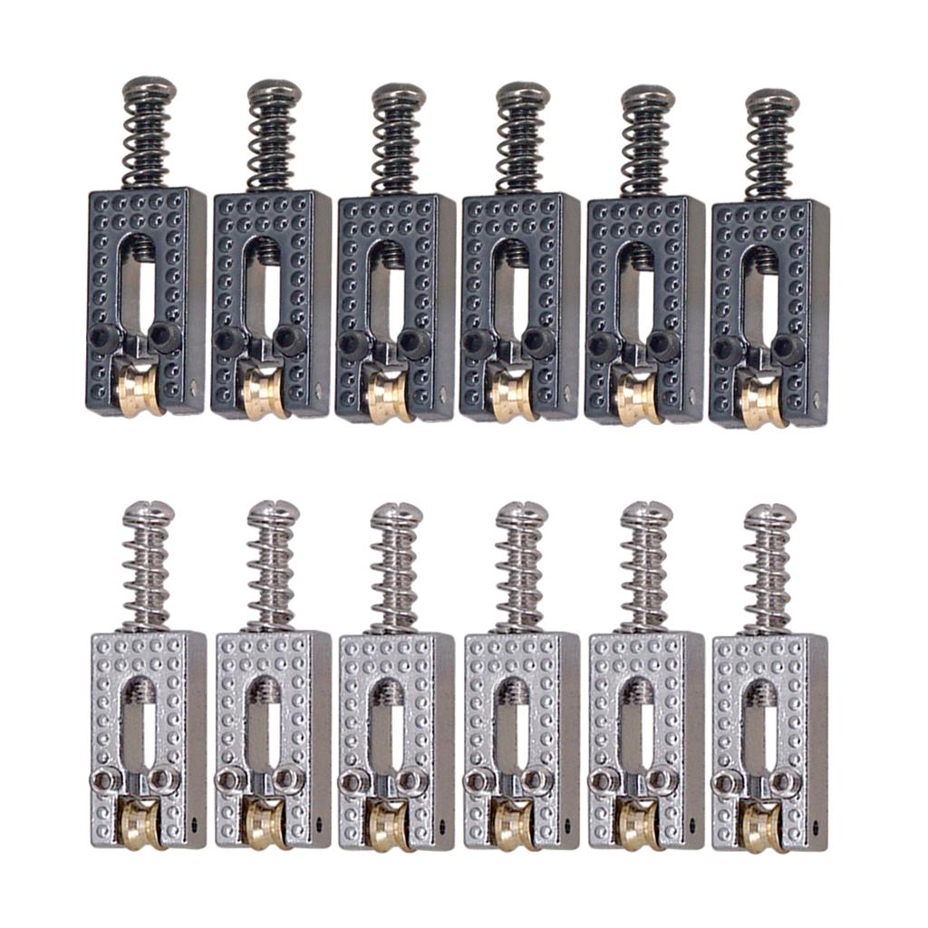 Electric Guitar Bridge Saddle Zinc Alloy Locked String Roller Saddle Accessory Replacement for Electric Guitar Parts
