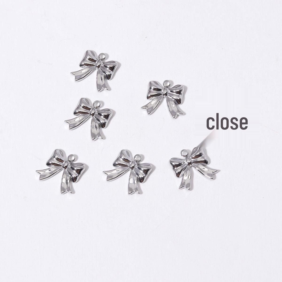Stainless Steel Bow Pendant for Necklaces, Bracelets, Charms  Keychains
