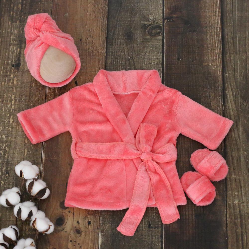 Newborn Bathrobe Baby Pajamas Photo Shoot Costume Set for Boys and Girls