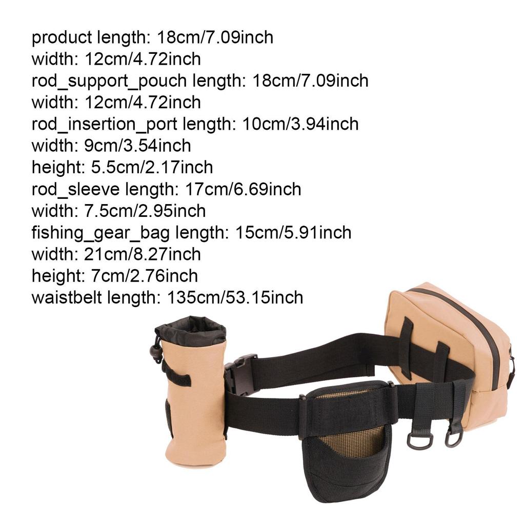 Adjustable Fishing Rod Holder Waist Belt Organizer Waterproof Pouch Sea Fishing Accessory Storage for Anglers