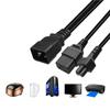 IEC320C20 Power Cord Adapter 16A IEC320 C20 Plug To C19 and C5 Socket Conversion PVC Cord 32Cm