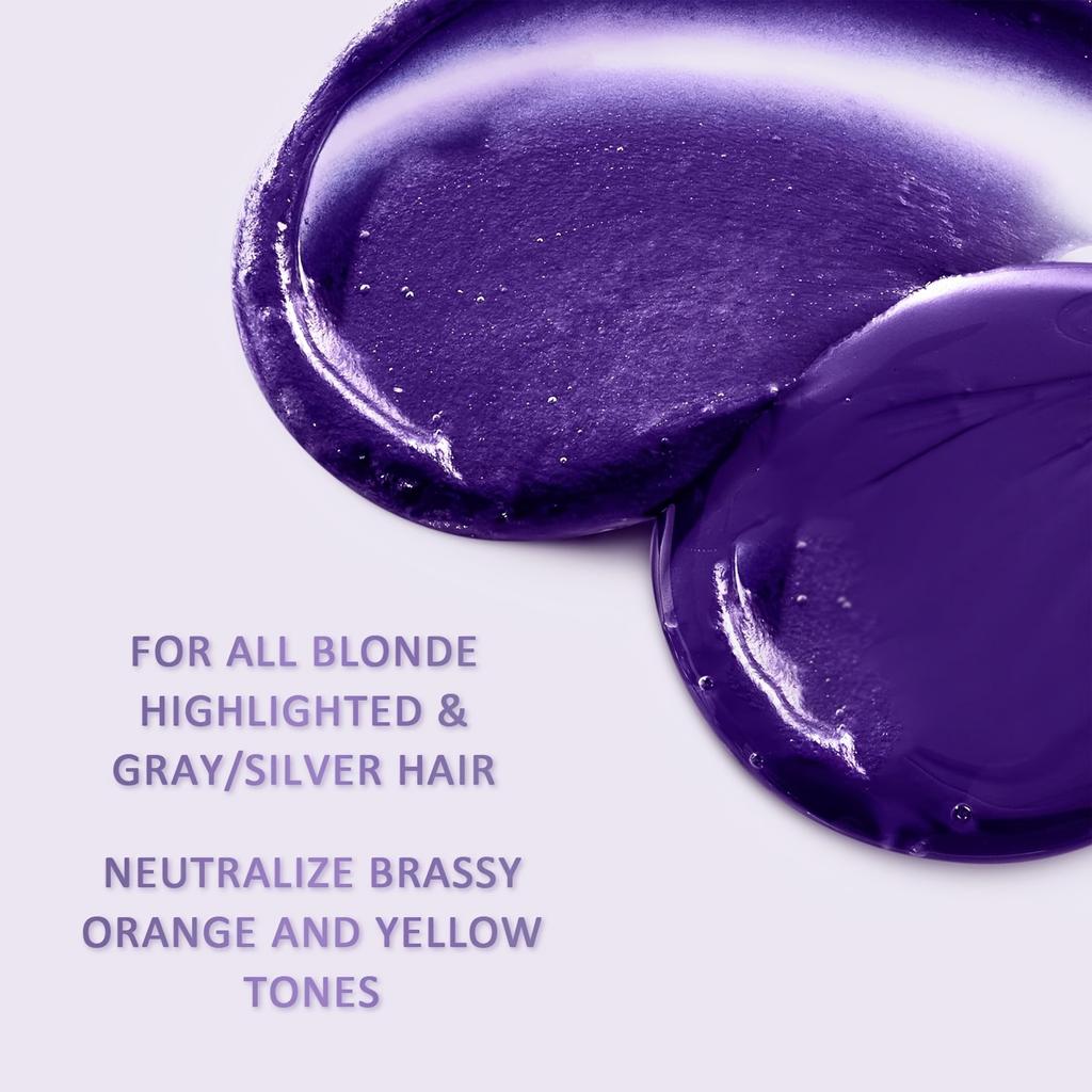 2pcs Purple Hair Shampoo and Conditioner Set for Blonde & Silvery Hair - Deep Conditioning & Neutralize Brassiness, Restore Vibrancy & Cool Tones