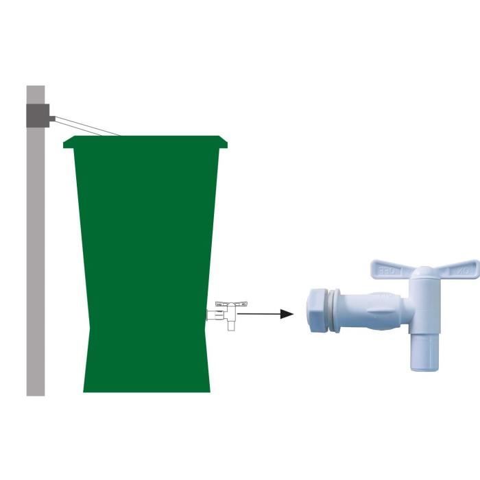 Robinet de cuve quart de tour 20x27 en plastique blanc